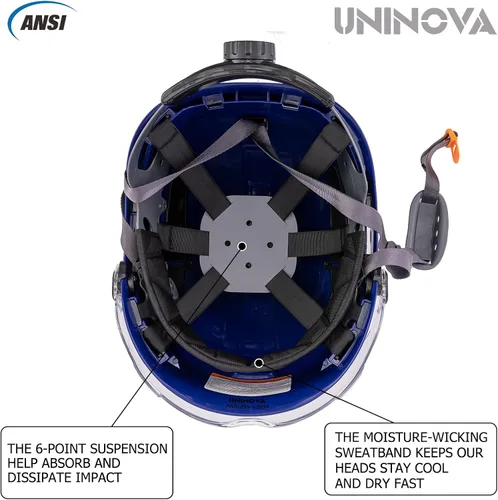 Vista 6 de Casco de protección para los oídos y visera ANSI Z89.1 con ventilación ABS forestal, arborista, árbol, construcción, construcción, protección