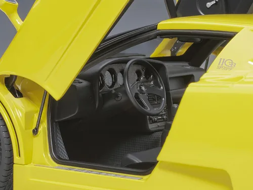 Vista 4 de Bugatti EB110 SS Super Sport Giallo Bugatti Amarillo con Ruedas Plateadas 1/18 Modelo Coche por Autoart 70918
