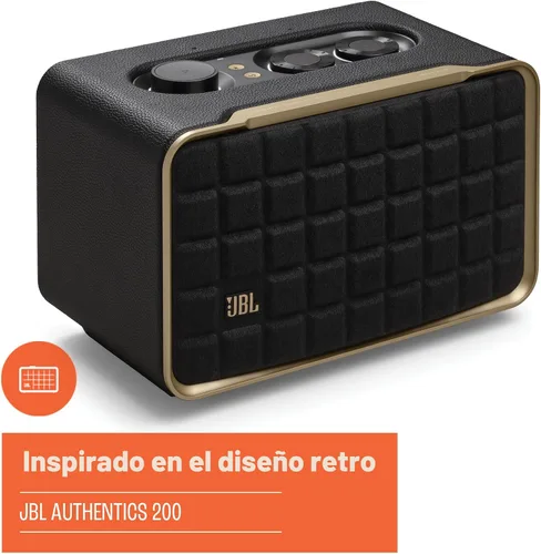 Vista 3 de JBL Authentics 200 - Altavoz inteligente de estilo retro para el hogar con Wi-Fi incorporado, Bluetooth y asistentes de voz, Alexa y Google