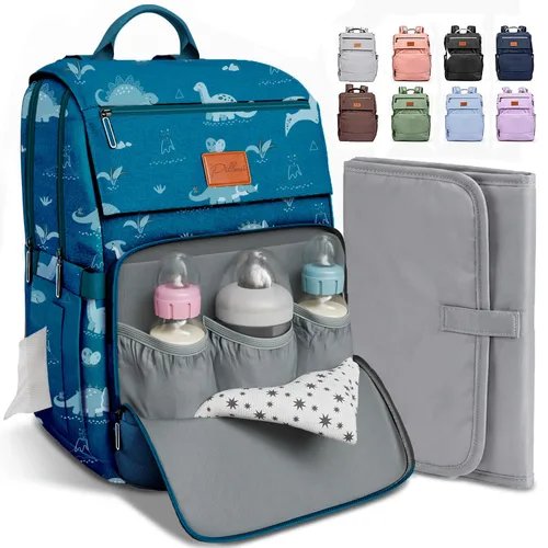 Vista 9 de PILLANI - Mochila grande para llevar pañales de bebé, para viajar, cambiador incluido, producto esencial para recién nacidos, artículos para mamá