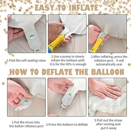 Vista 4 de Globos de 40 pulgadas con el número 24 color blanco crema, globos grandes del número 24 de helio, globos grandes de aluminio de cumpleaños de 24