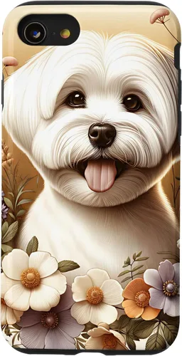 Vista 18 de Maltese Dog Summer Wildflowers Artwork Case for iPhone 17