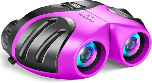 Vista 12 de LET'S GO! Binoculares para niños, prismáticos compactos de alta resolución a prueba de golpes