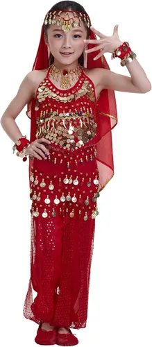 Vista 3 de Astage - Disfraz de princesa niña india para cosplay y bailes de bollywood