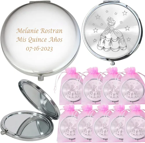 Vista 11 de WE Personaized Mis Quince Años (12 PCS) Sweet 15, Sweet Sixteen, Quinceañera, Mis 15 años Espejo compacto (verde)