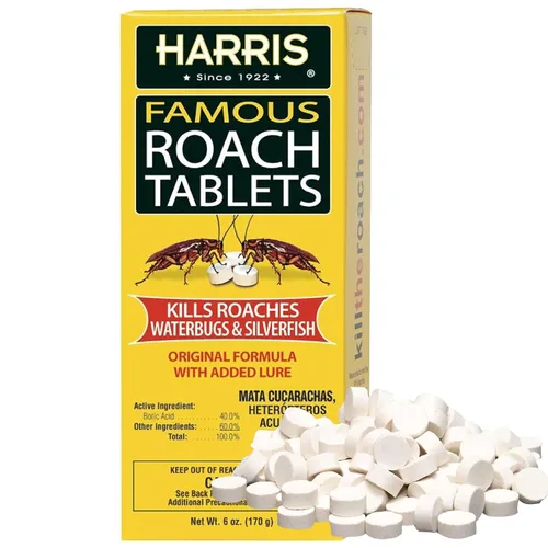 Vista 8 de Tabletas para cucarachas Harris, polvo mata cucarachas de ácido bórico con señuelo para insectos (4 oz, 96 tabletas)