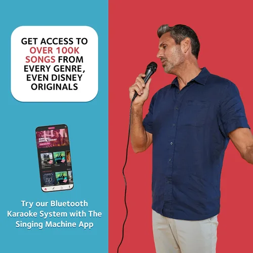 Vista 6 de Sistema de karaoke con Bluetooth parte superior para carga de CDG, espectáculo de discoteca sonido y luces (negro) SML385BTBK Singing Machine, Negro