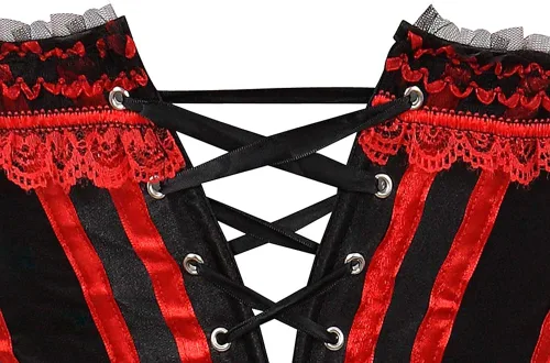 Vista 4 de Zhitunemi Corsés de talla grande para mujer, lencería negra para disfraz de Halloween, Negro