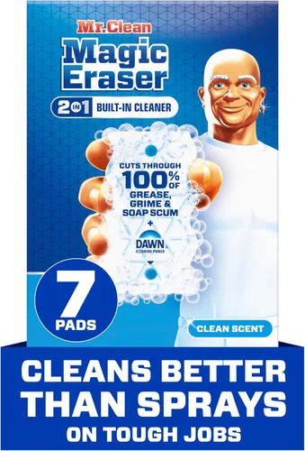 Vista 9 de Mr. Clean Esponja espumosa con borrador mágico, limpiador multiusos, poder de limpieza Dawn, limpiador de pared, limpiador de tenis, limpiador