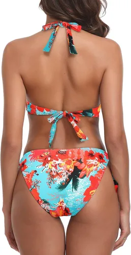 Vista 3 de Conjunto de bikini de dos piezas para mujer, traje de baño de 2 piezas ajustable