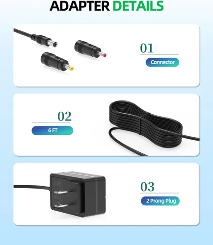 Vista 3 de Superer 26V 24V Massage Gun Charger Fit for Vybe Pro, Lifepro Sonic, Pulse FX, M1, X, LX, Flex, Dynaflex, Dynasphere Models, Multiple Connectors