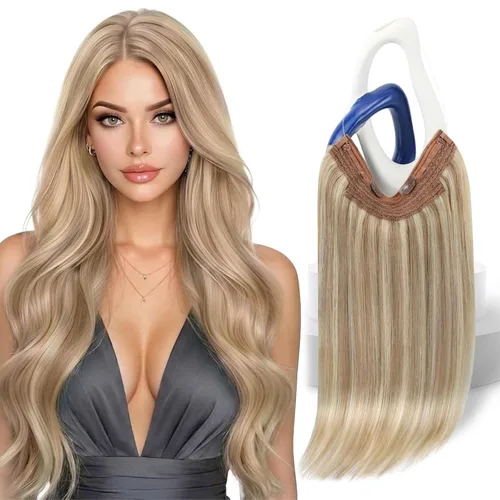 Vista 38 de Sunny - Extensiones de cabello humano real, con cable/hilo y clips ajustables, aplicación invisible, 2.82 onzas, 12 pulgadas, color rubio cenizo