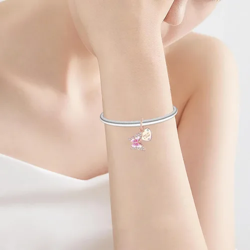 Vista 31 de Dije de girasol con diseño de estrella y luna y elefante para pulsera, collar de plata de ley 925, dijes de corazón de amor para mujer, regalo