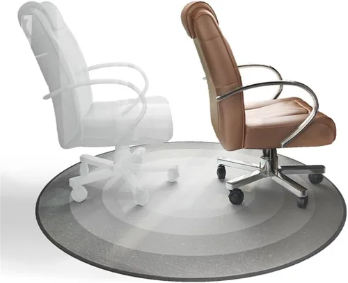 Vista 2 de Tapete redondo para silla de piso de madera dura, lavable, antideslizante, protector de suelo para sillas rodantes, sala de estar, dormitorio, gris