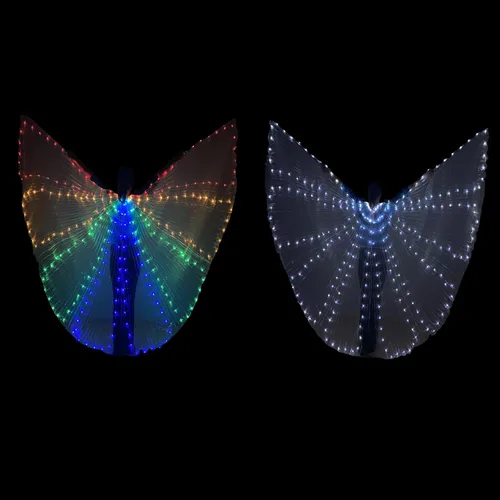 Vista 8 de TOPINCN Alas de mariposa iluminadas LED de ISIS, alas luminosas de danza del vientre, disfraces para actuaciones escénicas, fiestas (de colores)