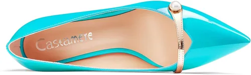 Vista 4 de Castamere Zapatos de tacón alto para mujer, con puntera puntiaguda, sin cordones, para boda, baile de graduación, casual, tacones de 3.3 pulgadas