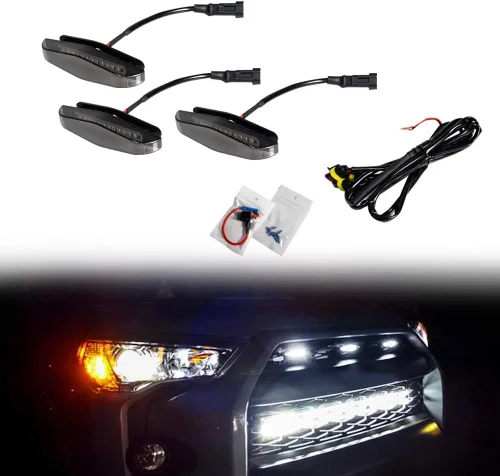 Vista 10 de 3 luces LED ámbar de lente ámbar compatibles con parrilla 4Runner TRD Pro 2014-2019 SR5 TRD todoterreno Limited TRO Pro