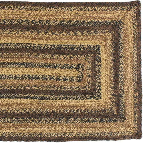 Vista 4 de Colección Cappuccino Premium trenzada Primitivo, rústico, campestre, estilo granja Yute/algodón 30 días sin riesgo Alfombra