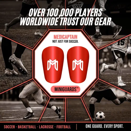 Vista 6 de MediCaptain MiniGuards – Mini espinilleras para jugadores de fútbol – Pequeñas espinilleras para hombres, mujeres, adolescentes – Espinilleras