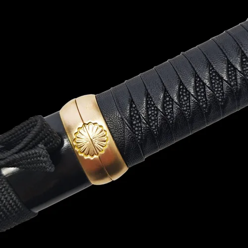 Vista 5 de Cuchillo de acero al manganeso 1065 hecho a mano con accesorios de cobre