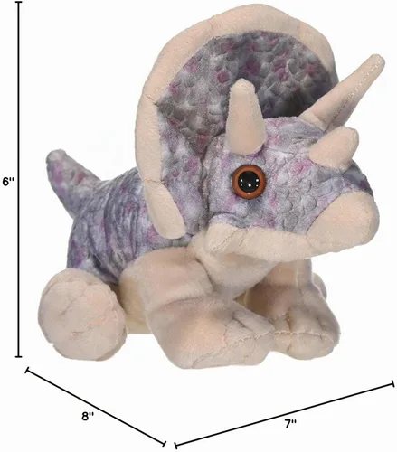 Vista 2 de Wild Republic CK-mini Triceratops Animal de peluche de 8 pulgadas , 8