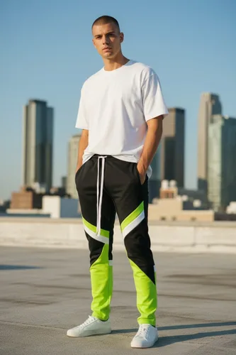 Vista 4 de SCREENSHOT - Pantalones de chándal de moda para hombre, moda urbana premium, ropa de calle, parte inferior - corte recto