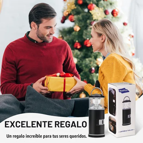 Vista 2 de Regalo de Navidad para él, linterna LED de campamento, multiherramienta y equipo de pesca para exteriores, camping, senderismo, regalos