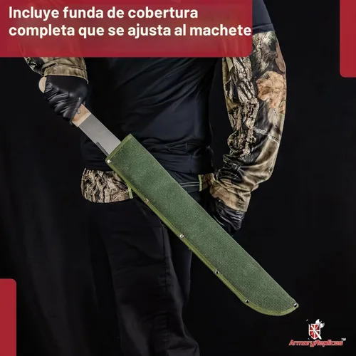 Vista 6 de Armory Replicas Cuchillo de machete de espiga completa - Herramienta multiusos para acampar al aire libre