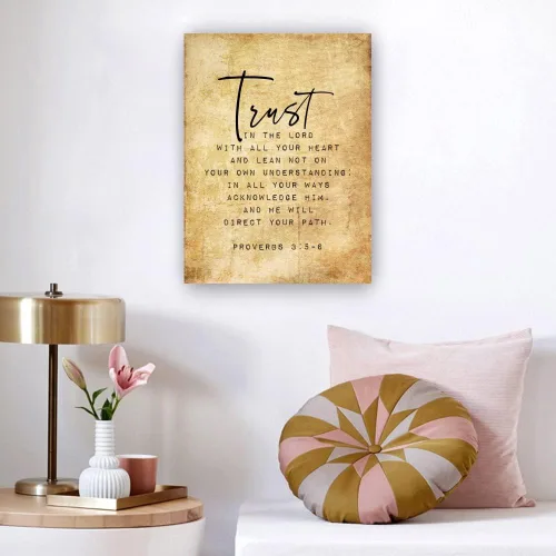 Vista 3 de Proverbios 3, 5-6, arte de pared con cita bíblica, pósteres de escritura para pintura del hogar, impresiones artísticas, fotos, decoración de Sin