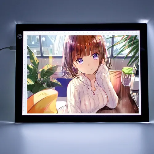 Vista 3 de Caja de luz LED A4 ultradelgada portátil con atenuación de brillo, luz de trazado de arte LED para artistas, dibujo, bocetos, animación, estampado