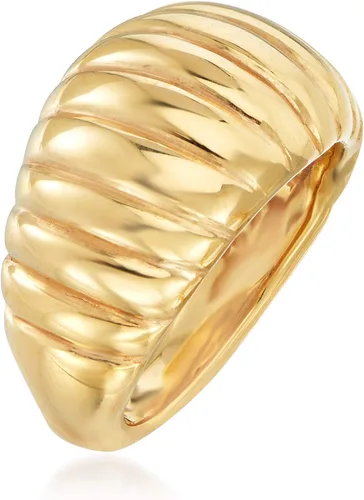 Vista 3 de Ross-Simons Italian 18kt Yellow Gold Ribbed Dome Ring