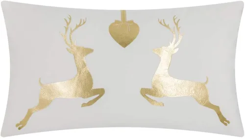 Vista 9 de KINGROSE Funda de almohada decorativa de Navidad de papel de aluminio dorado, funda de cojín suave para sofá o cama, 12 x 20 pulgadas, color verde