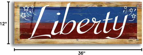 Vista 9 de Epic Art 'Liberty' por Ed Wargo, arte de pared de vidrio acrílico, 36"x12