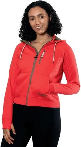 Vista 2 de RTIC Sudadera impermeable con cremallera para mujer, de manga larga, con cremallera, resistente al agua, ropa para exteriores