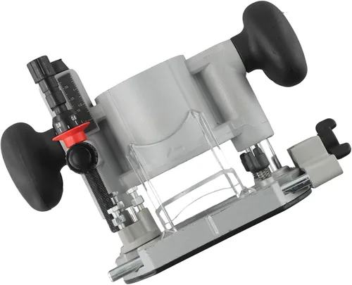 Vista 2 de 2.559 in Plunge Router Base Carpintería Recorte Fresado con cerradura de leva de acero ajustable y bujes de aluminio, plata+negro