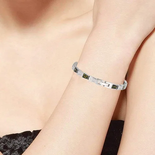 Vista 5 de Pulsera magnética EBUTY para mujer con circonita cúbica brillante