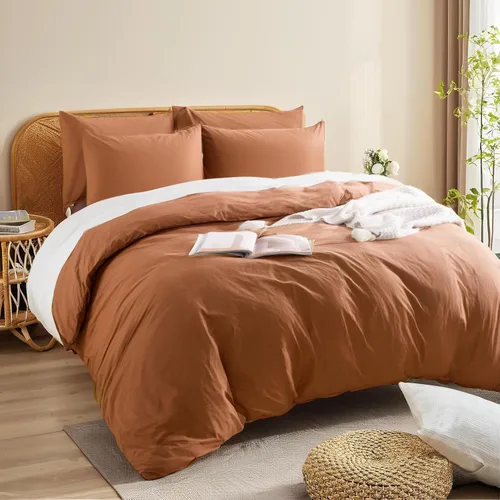 Vista 78 de NEXHOME PRO Funda de edredón Twin XL 100% algodón lavado, transpirable, duradera, texturizada, similar al lino, juego de ropa de cama para el hogar