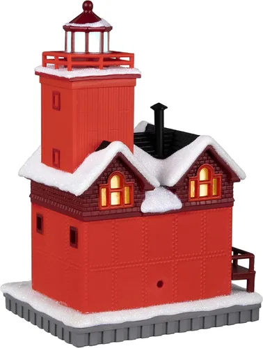 Vista 2 de Hallmark Keepsake Adorno navideño de plástico con fecha de año 2022, faro navideño con luz