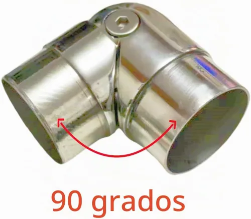 Vista 3 de Accesorios de conexión de pasamanos de acero inoxidable, codos ajustables de 90-210 grados, adecuado para tubos redondos de 2 pulgadas, conectores