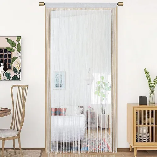 Vista 10 de HSYLYM - Cortinas de cuerda de espaguetis para puertas con borlas de privacidad, marco de puerta, hippy, pared, cocina, pasillo, bohemia, cortinas