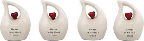 Vista 45 de Urna de cremación Heart of Love para cenizas humanas - Hermosa urna conmemorativa ERN para adultos - ERN decorativa para seres queridos - Urna Negro