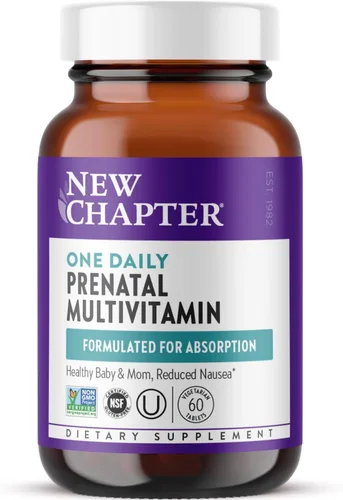 Vista 9 de New Chapter Vitaminas prenatales multivitamínico prenatal con metilfolato + colina para mamá saludable bebé, uno diario, 30