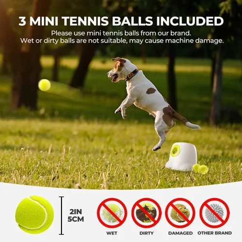 Vista 4 de ALL FOR PAWS Lanzador automático de bolas para perros, máquina interactiva para mascotas, lanzador de bolas para interiores, 3 bolas incluidas