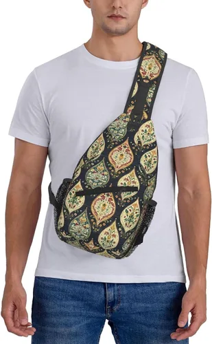 Vista 7 de Small Crossbody Bags for Women Men - Vintage Pattern 1 Print Adjustable Shoulder Bag Fanny Packs Belt Sling Bag Crossbody Purses Backpack for Travel