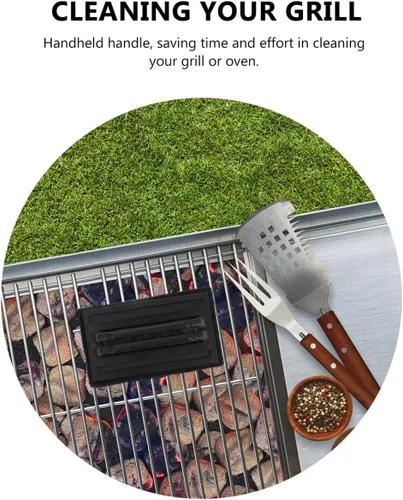 Vista 7 de Luxshiny 3 piezas de cepillo de parrilla raspador de plancha resistente estropajo almohadilla de limpieza de plancha para parrillas de gas de carbón