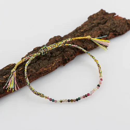 Vista 11 de Natural Beads Braided Bracelet, Energy Healing Crystals, Birthday, Gift for Her, Resizable Hand Braid Rope Thread Protection Bracelet for Men