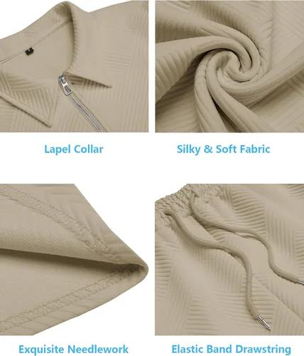 Vista 5 de URRU Conjunto de camisa polo y pantalones cortos para hombre, trajes de verano a la moda, casual, de manga corta, traje de polo para hombre
