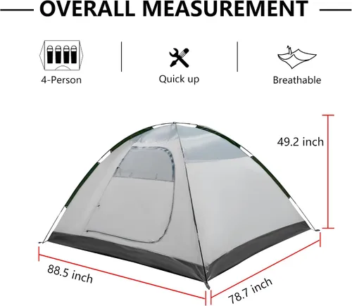 Vista 3 de ASFANES Screened Camping Tent, 3-6 Person Waterproof, Haven Tent, Backpack Double Layer Shelter, Easy Setup and Portable for Outdoor, Picnic or