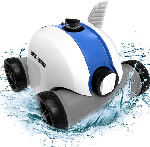 Vista 9 de Rock&Rocker Potente limpiador automático de piscina mejorado, aspiradora robótica de piscina con escalada en la pared, dos cestas de filtro más