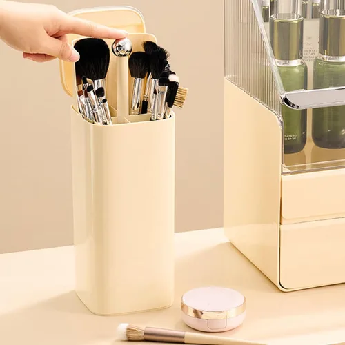 Vista 7 de Envase de moda del cepillo del maquillaje con elevación automática y portátil protector para el maquillaje B de los entusiastas de la belleza